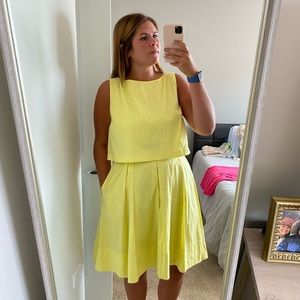 LOFT Cropped Yellow Dress